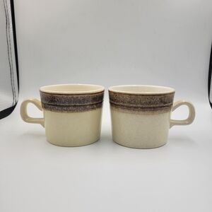 Crown Lynn Earthstone New Zealand MCM Mugs - set of 2